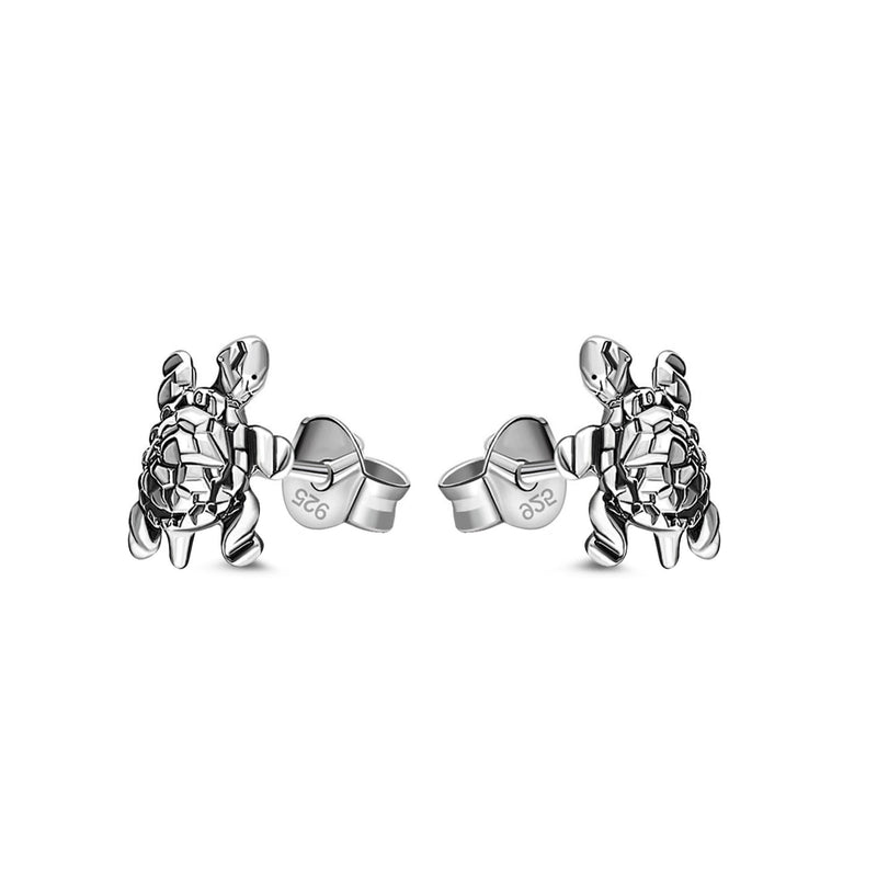Sterling Silver Turtle Stud Earrings