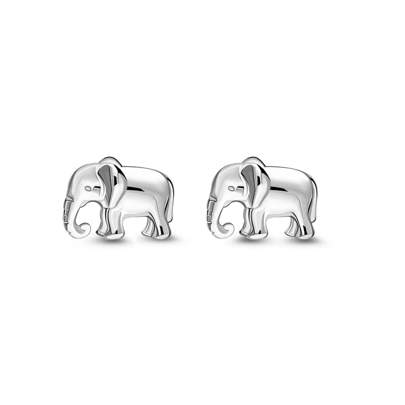 Sterling Silver Elephant Stud Earrings