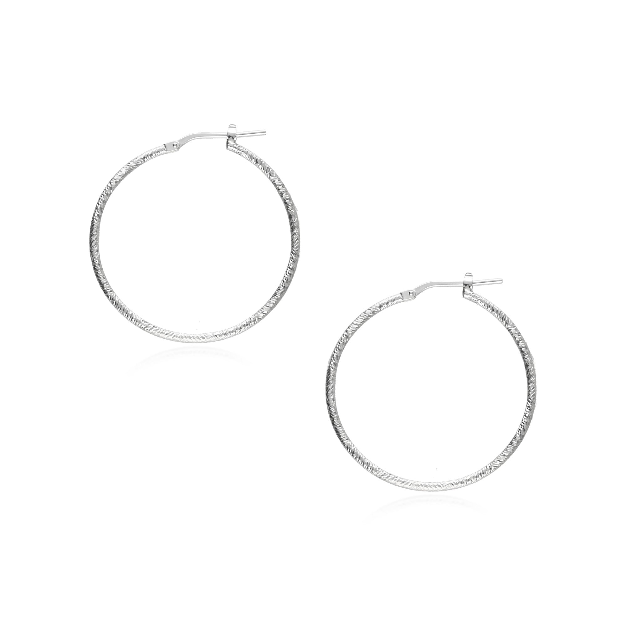 Sterling Silver Hammered Hinged Hoop Earrings