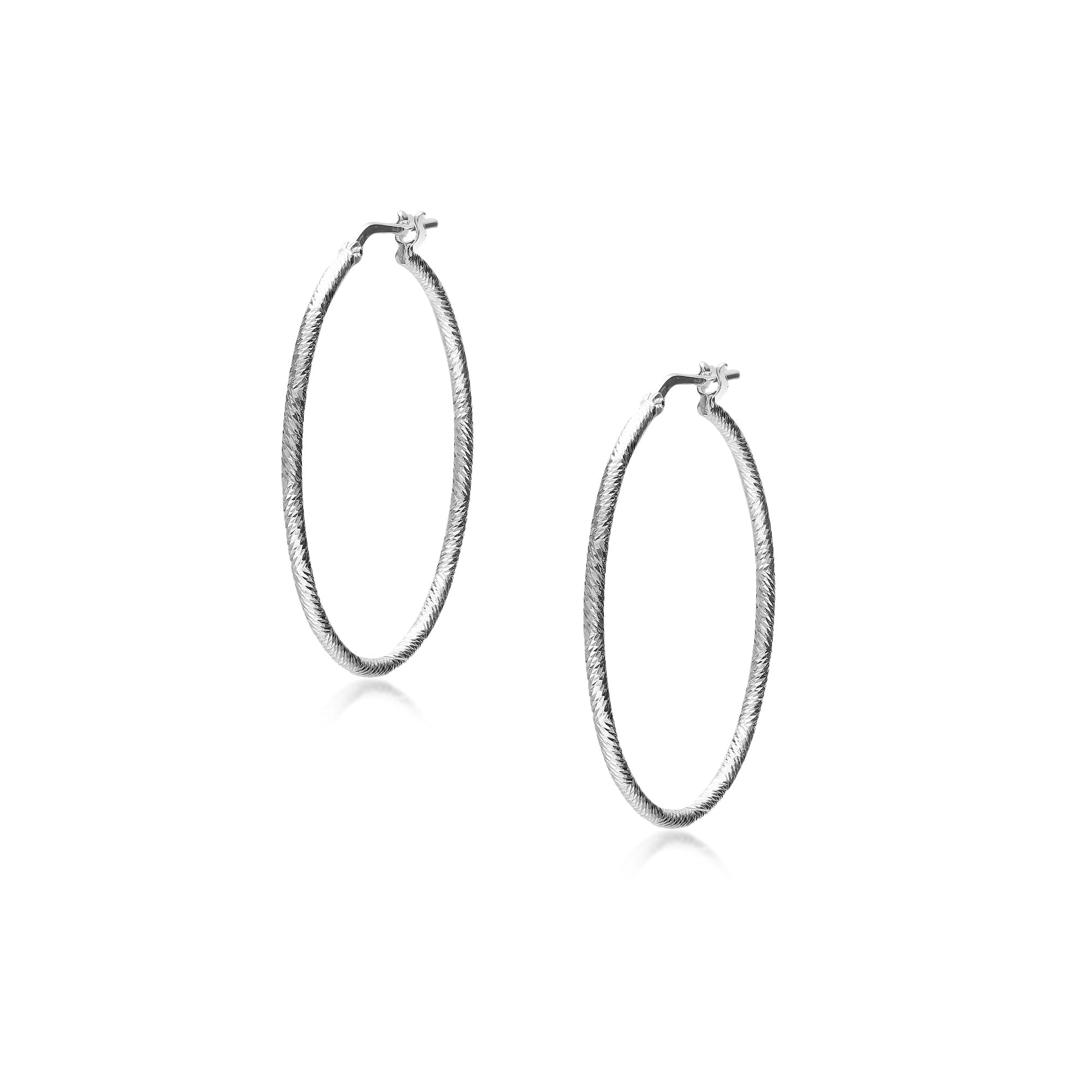 Sterling Silver Hammered Hinged Hoop Earrings