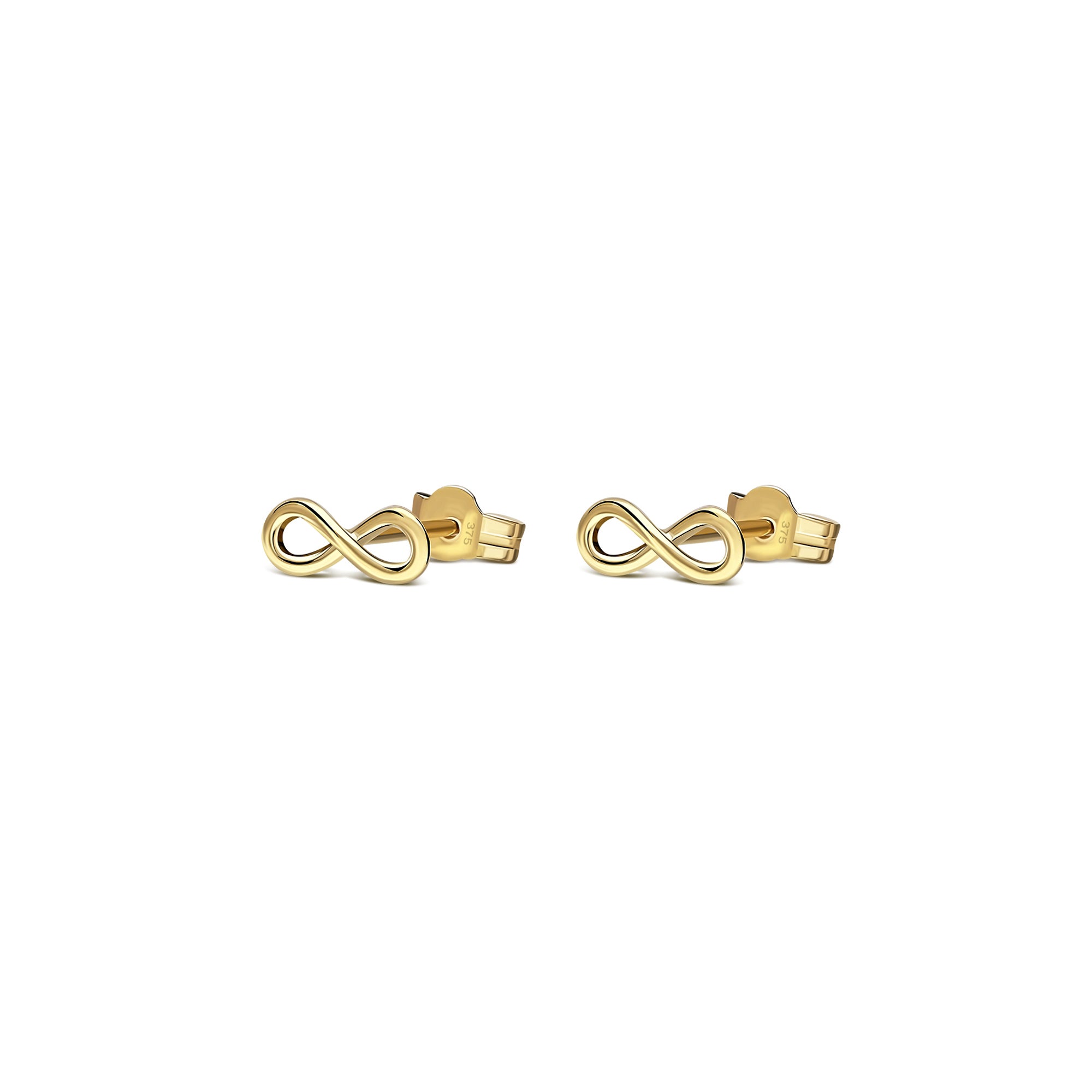 9ct Gold Infinity Stud Earrings