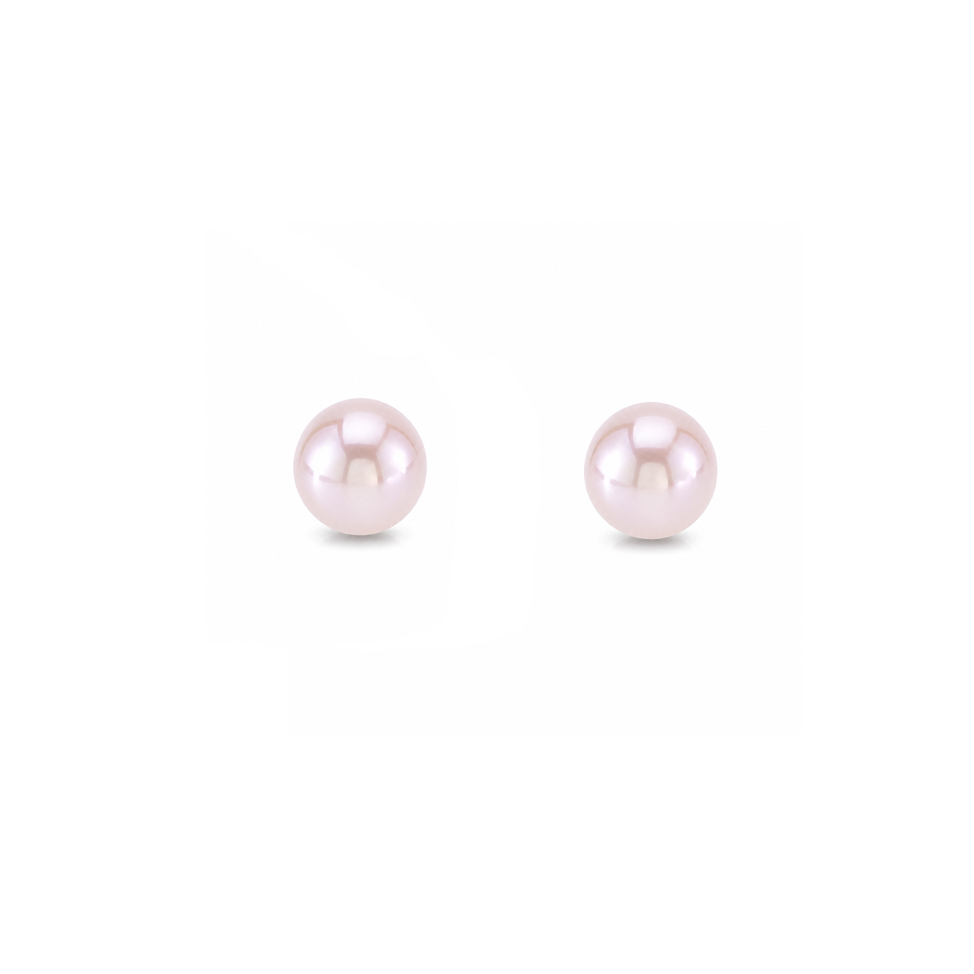 Sterling Silver Pink Pearl Button Stud Earrings