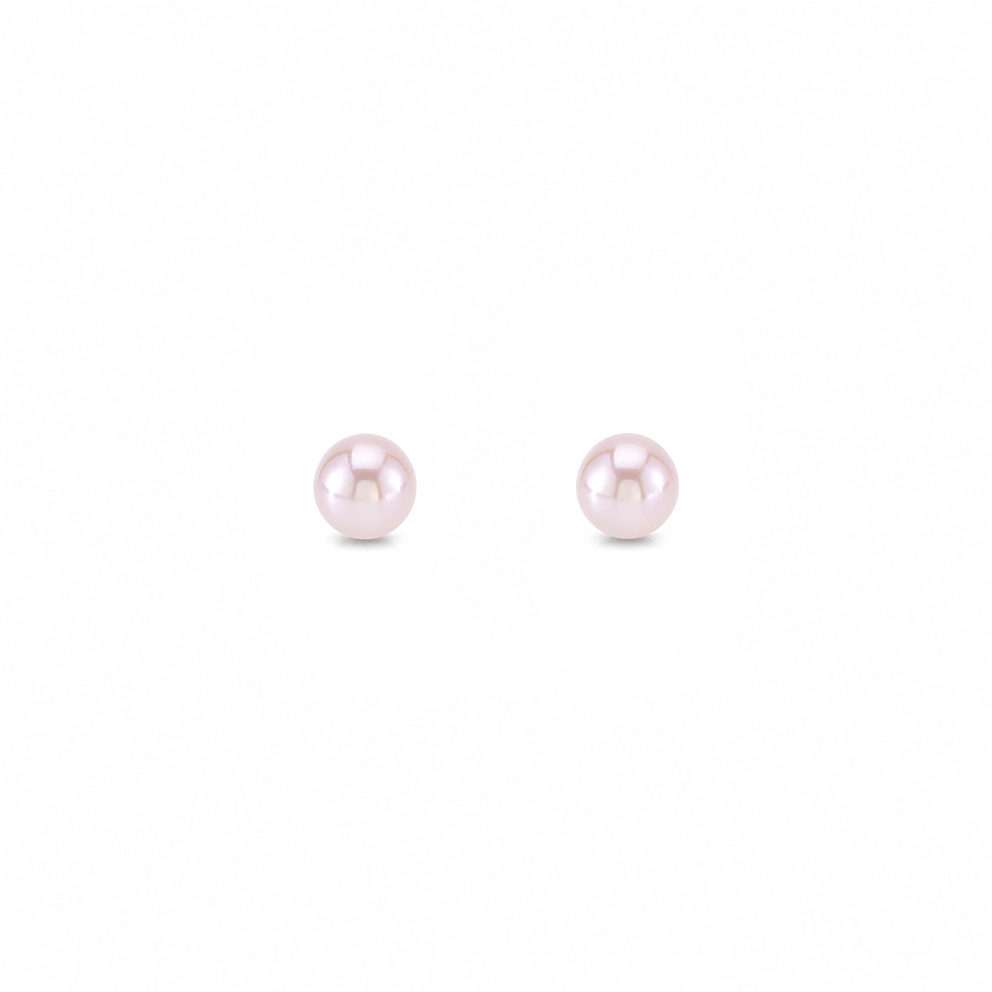 Sterling Silver Pink Pearl Button Stud Earrings