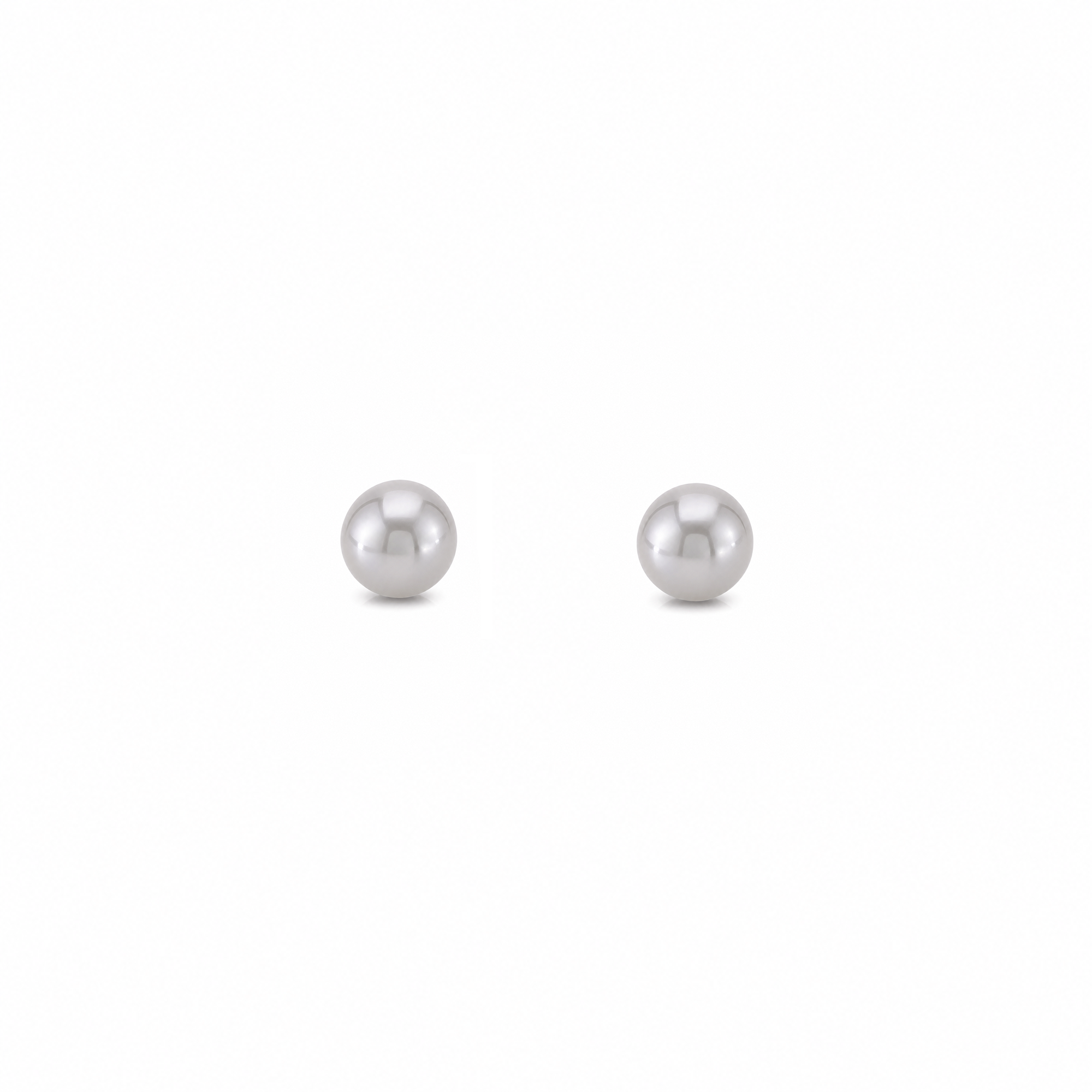 Sterling Silver Grey Pearl Button Stud Earrings
