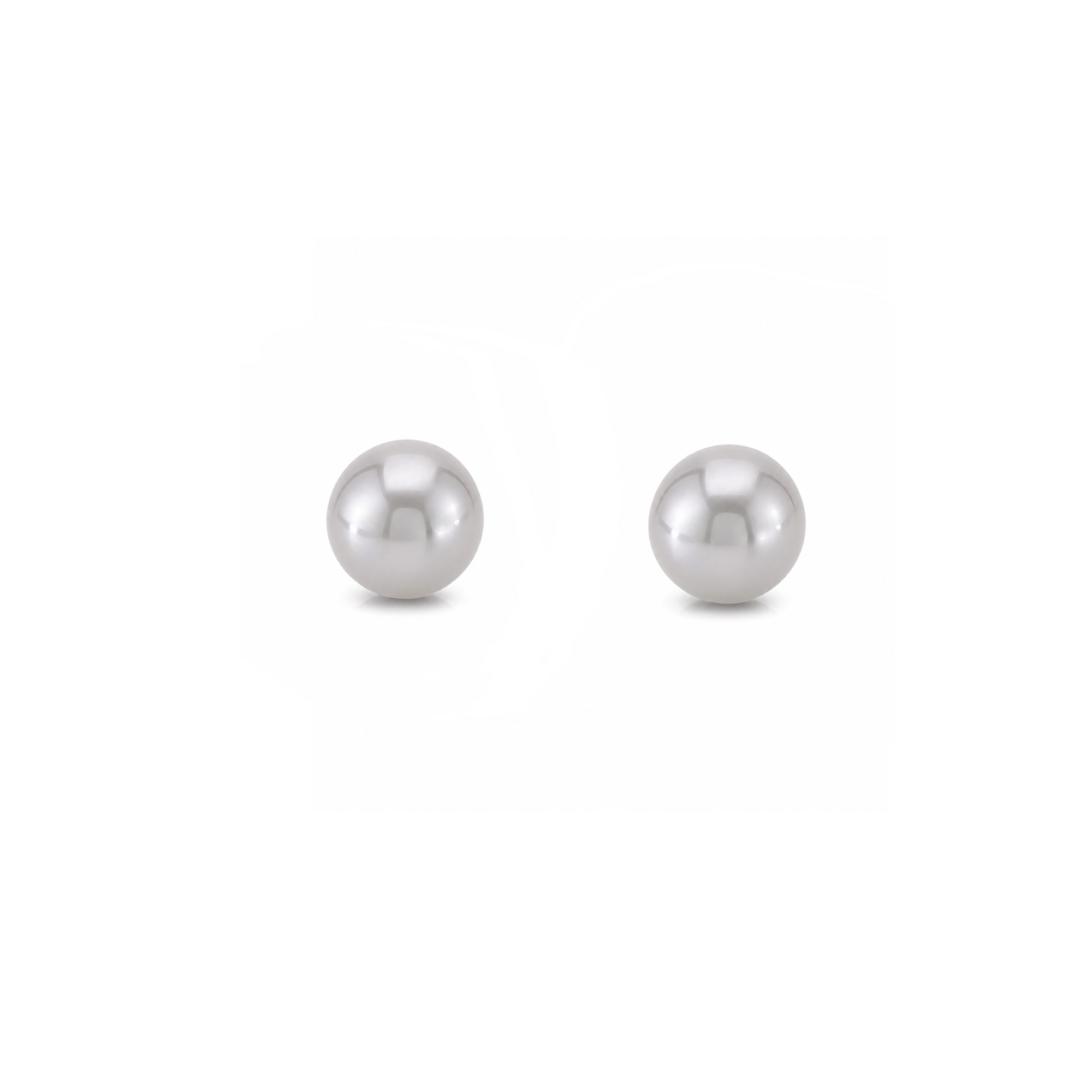 Sterling Silver Grey Pearl Button Stud Earrings