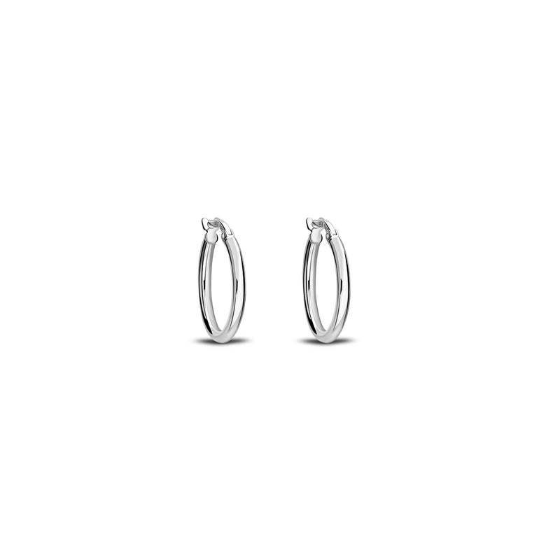 Sterling Silver 15mm Closed Round Hoop Earrings