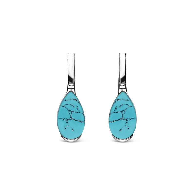 Sterling Silver Turquoise Teardrop Stud Earrings