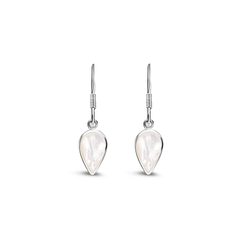 Sterling Silver Mother Of Pearl Inverted Teardrop Earrings