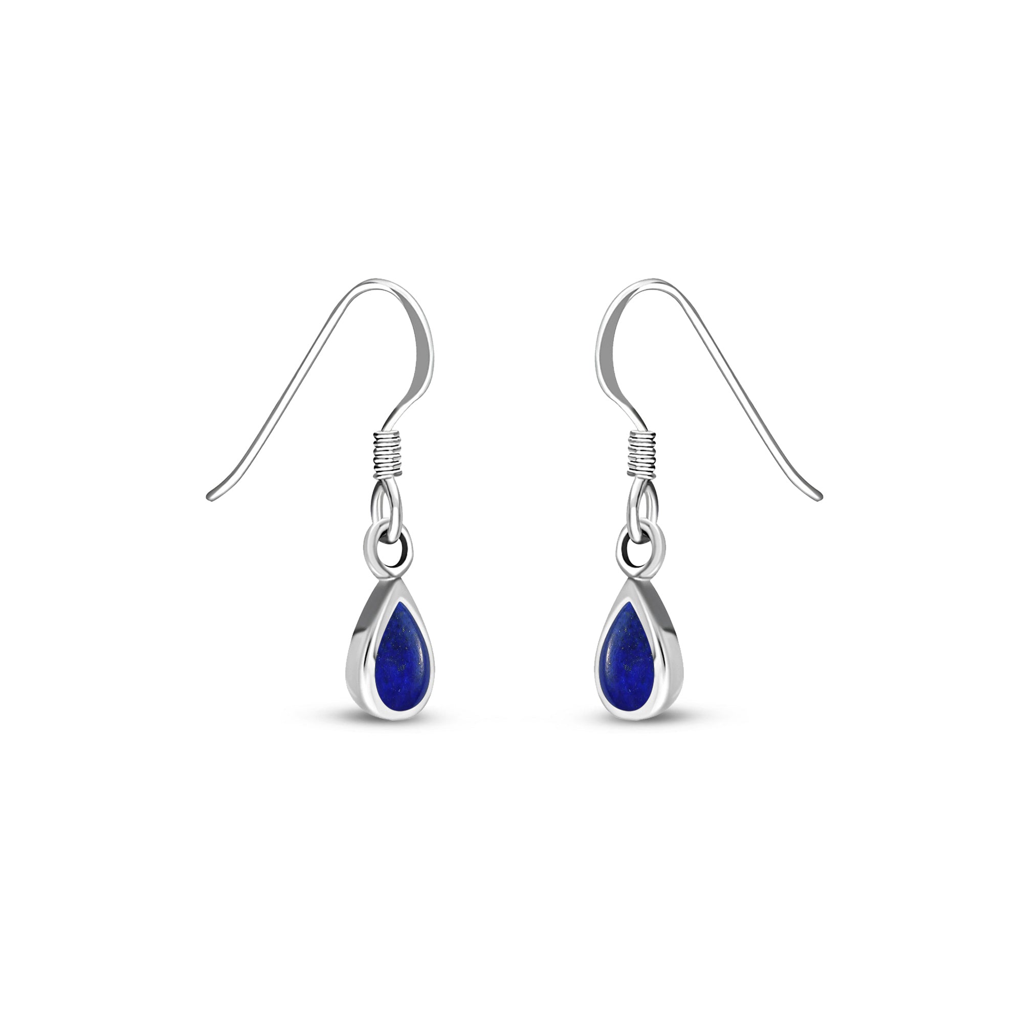 Sterling Silver Lapis Lazuli Dinky Teardrop Earrings