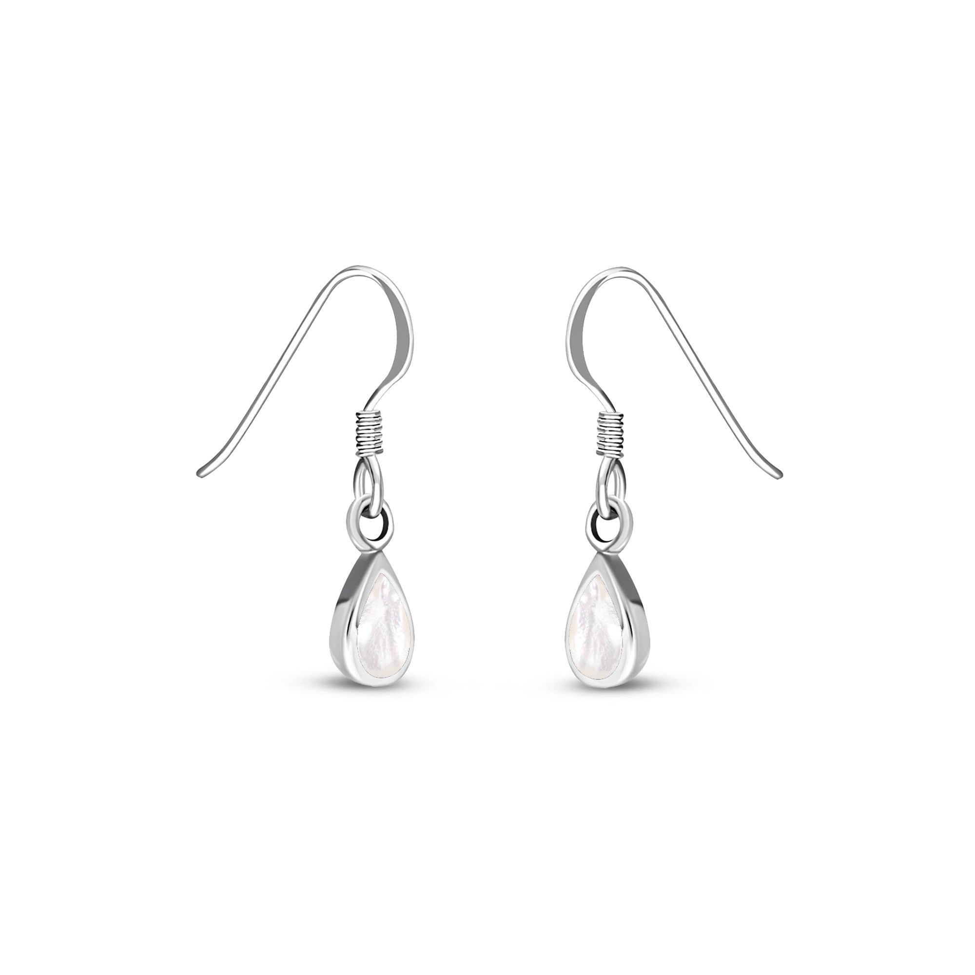 Sterling Silver Mother of Pearl Dinky Teardrop Earrings