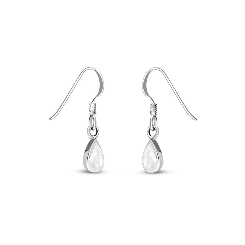 Sterling Silver Mother of Pearl Dinky Teardrop Earrings