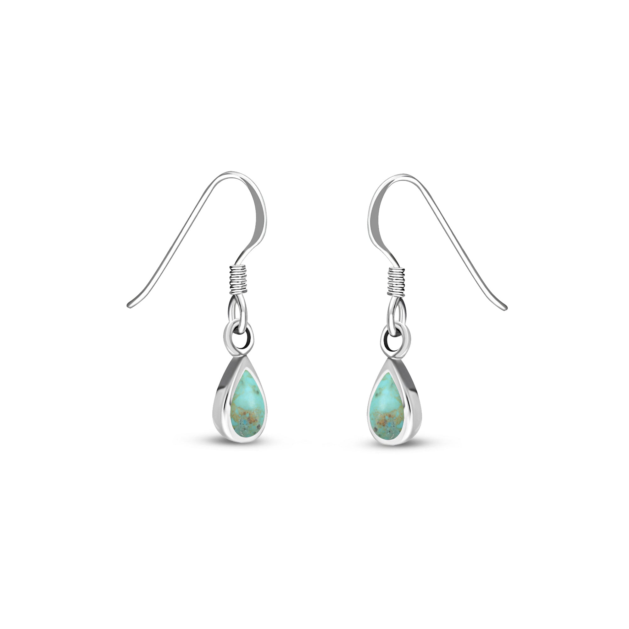 Sterling Silver Turquoise Dinky Teardrop Earrings