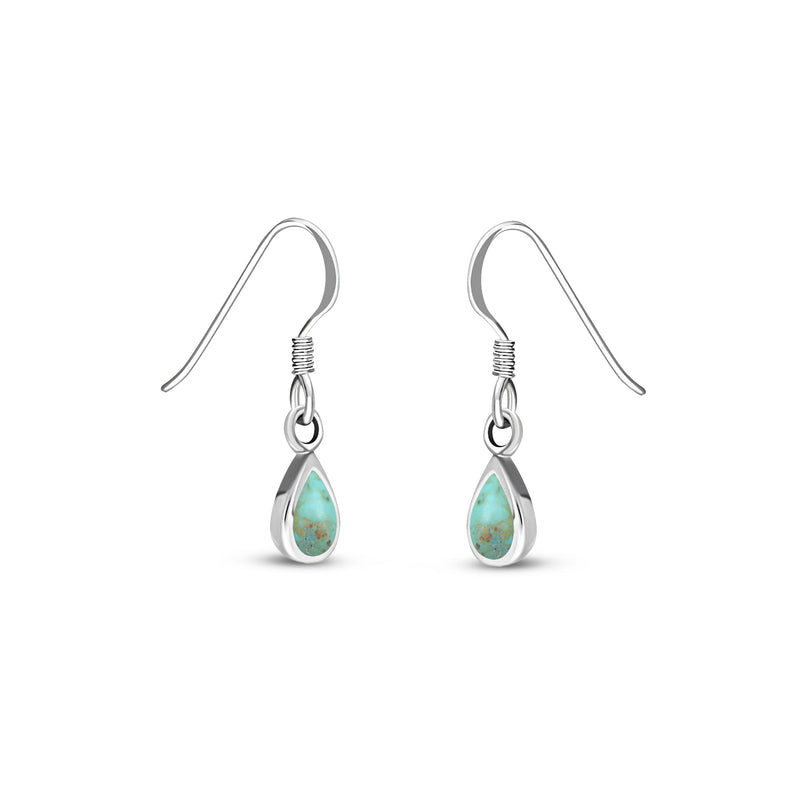 Sterling Silver Turquoise Dinky Teardrop Earrings