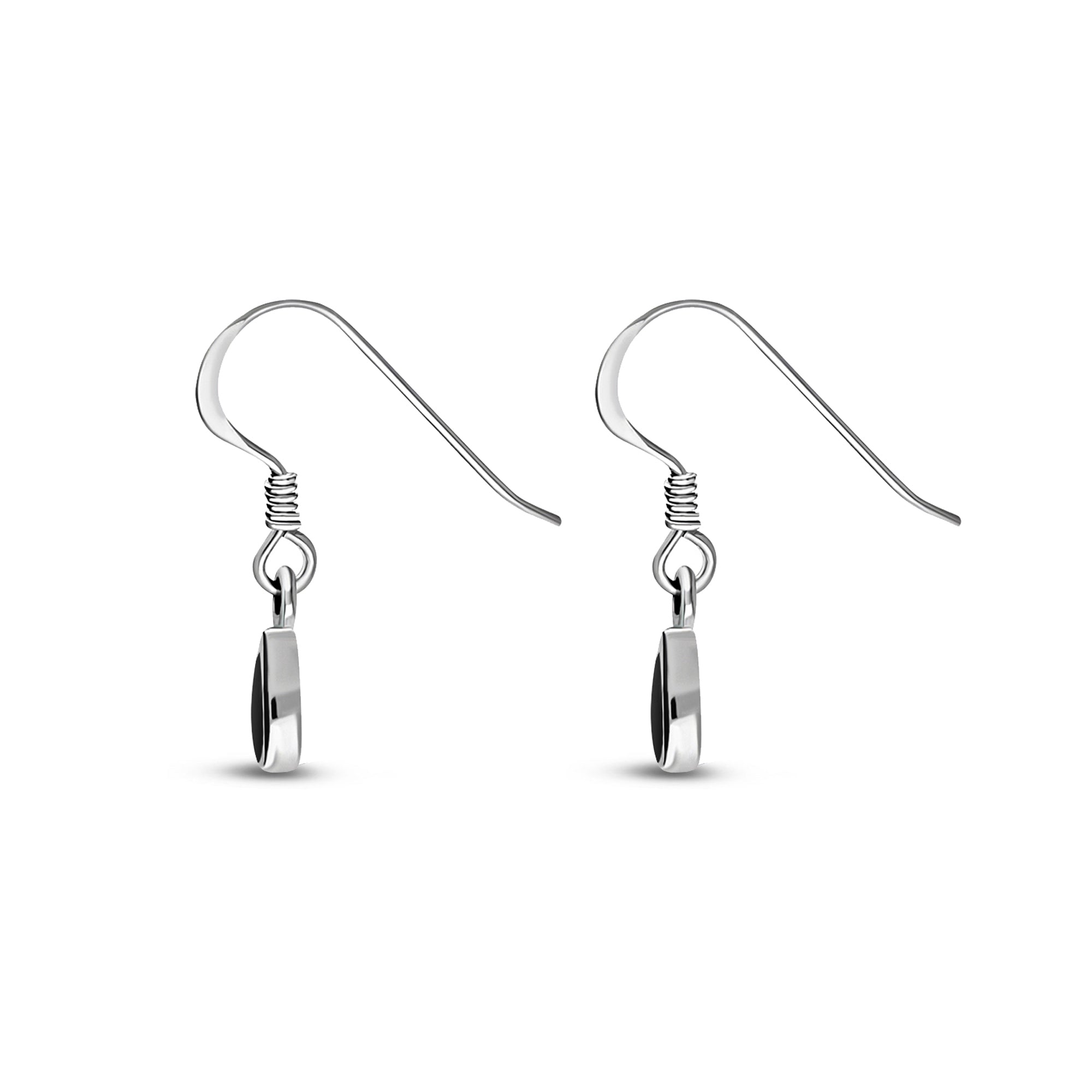 Sterling Silver Whitby Jet Dinky Teardrop Earrings