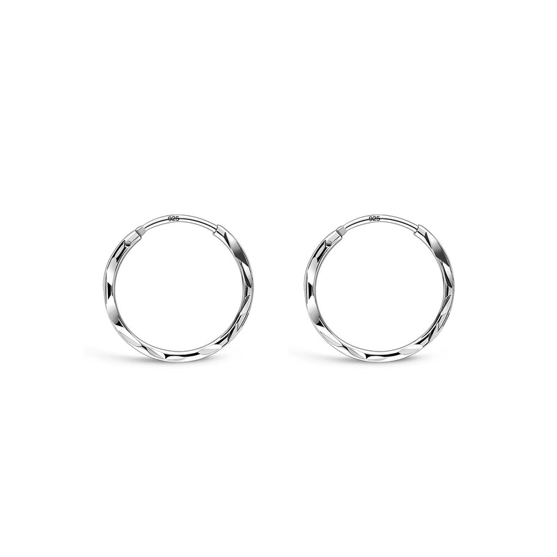 Sterling Silver 16mm Small Sleeper Hoop Earrings