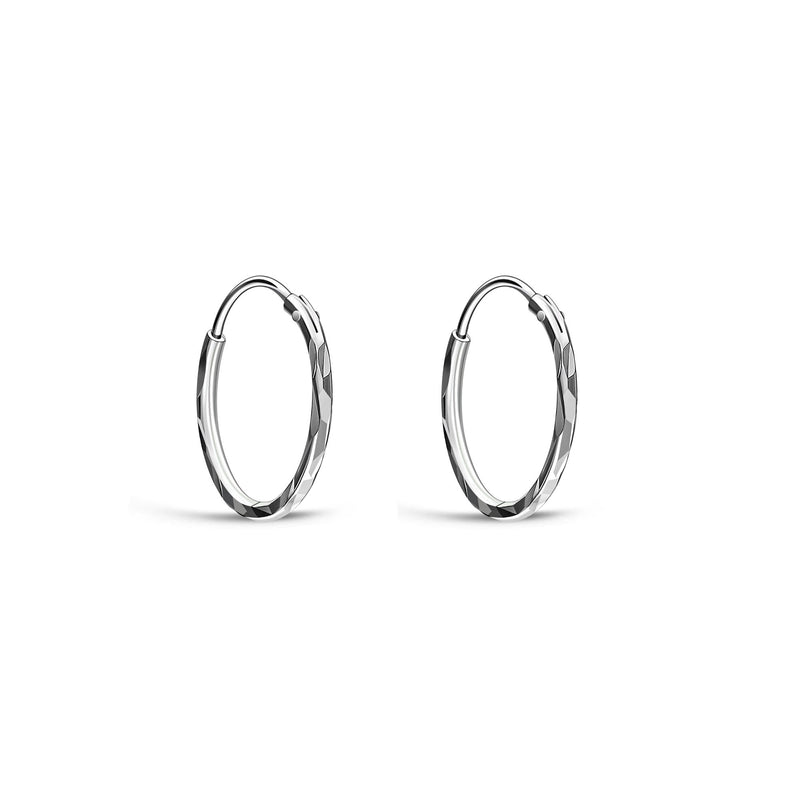 Sterling Silver 16mm Small Sleeper Hoop Earrings