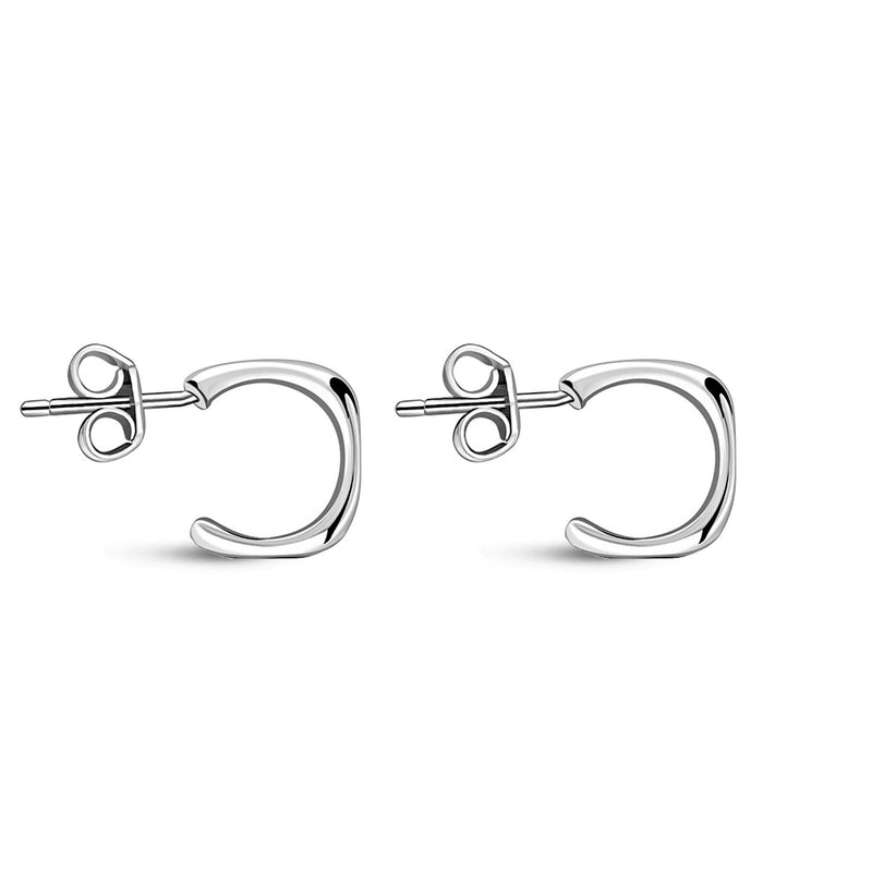 Sterling Silver Dinky Wavy Stud Hoops