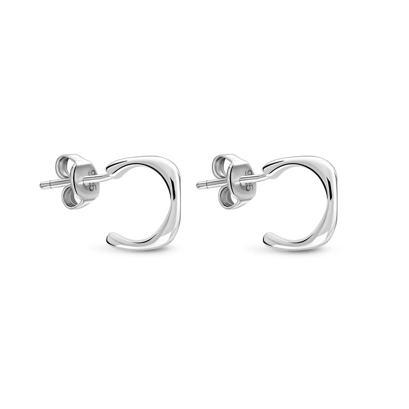 Sterling Silver Dinky Wavy Stud Hoops