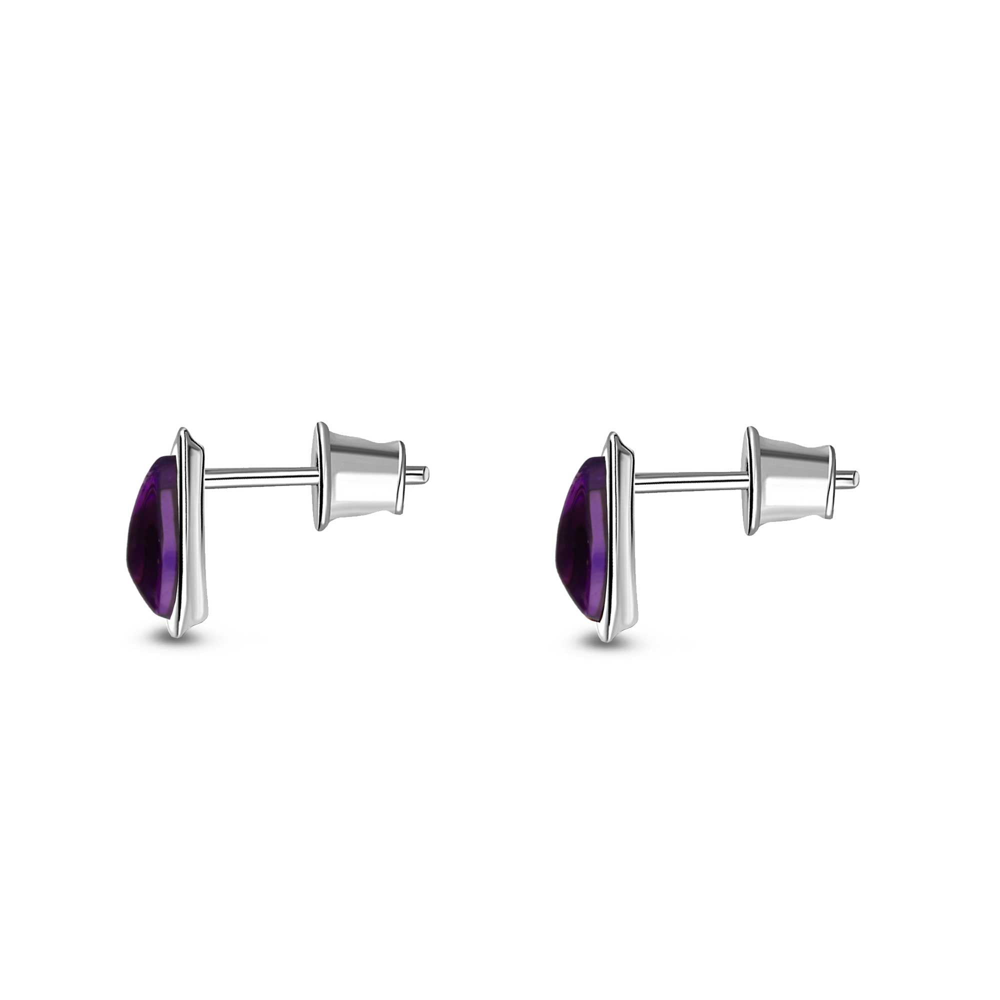 Sterling Silver Amethyst Peardrop Stud Earrings