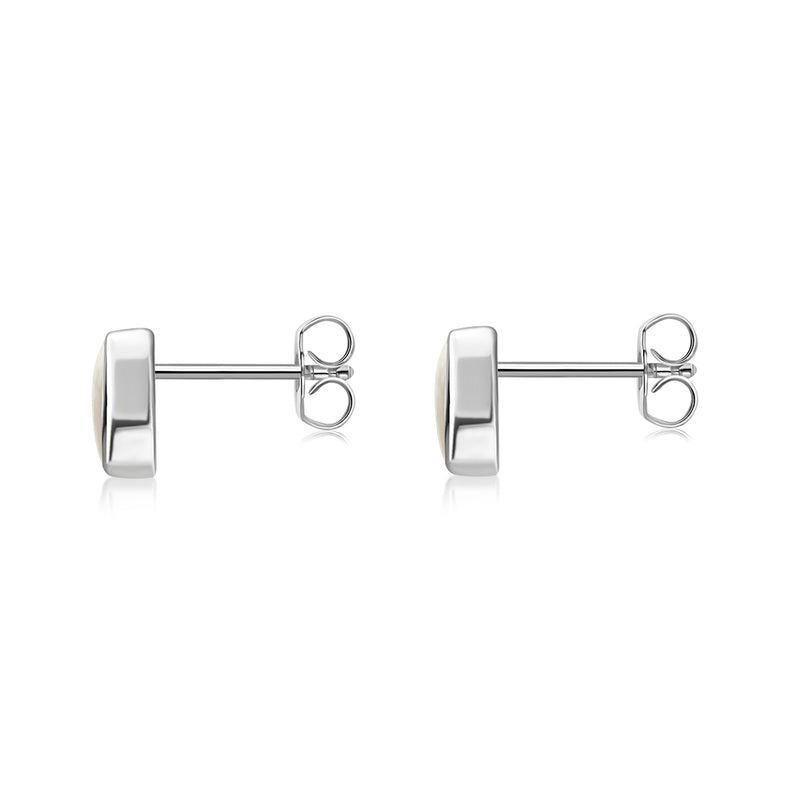Sterling Silver Mother of Pearl Small Teardrop Stud Earrings