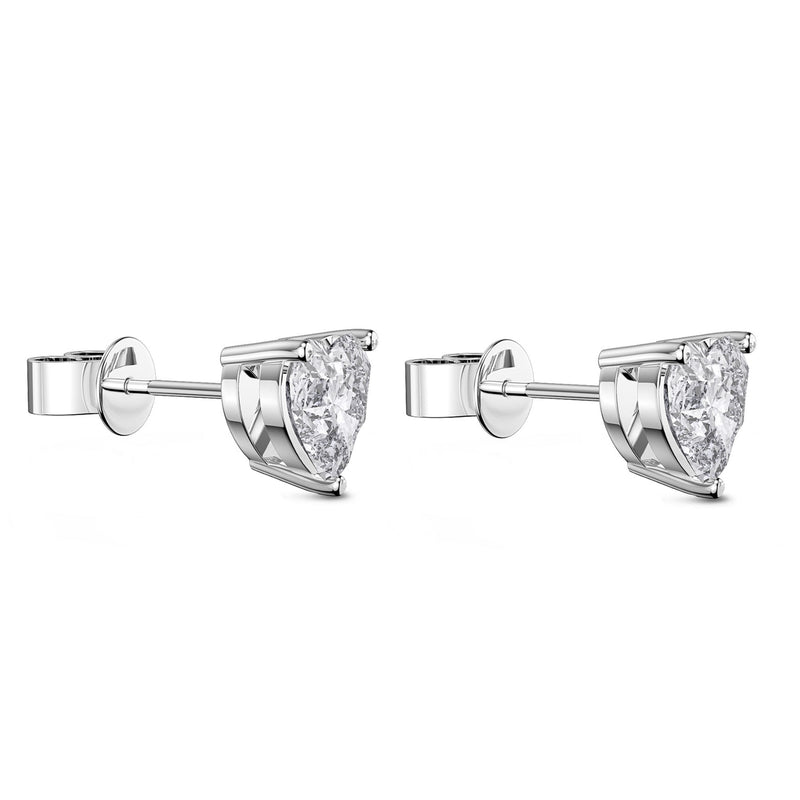 Sterling Silver CZ Heart Stud Earrings