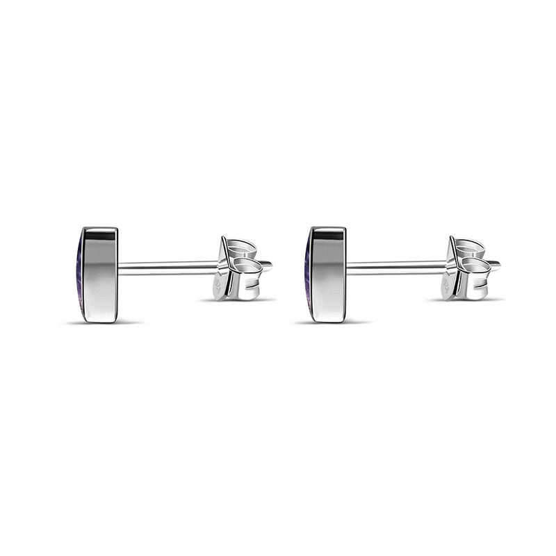 Sterling Silver Blue John Square Stud Earrings