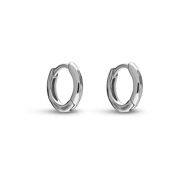 Sterling Silver Mini Textured Hoop Earrings