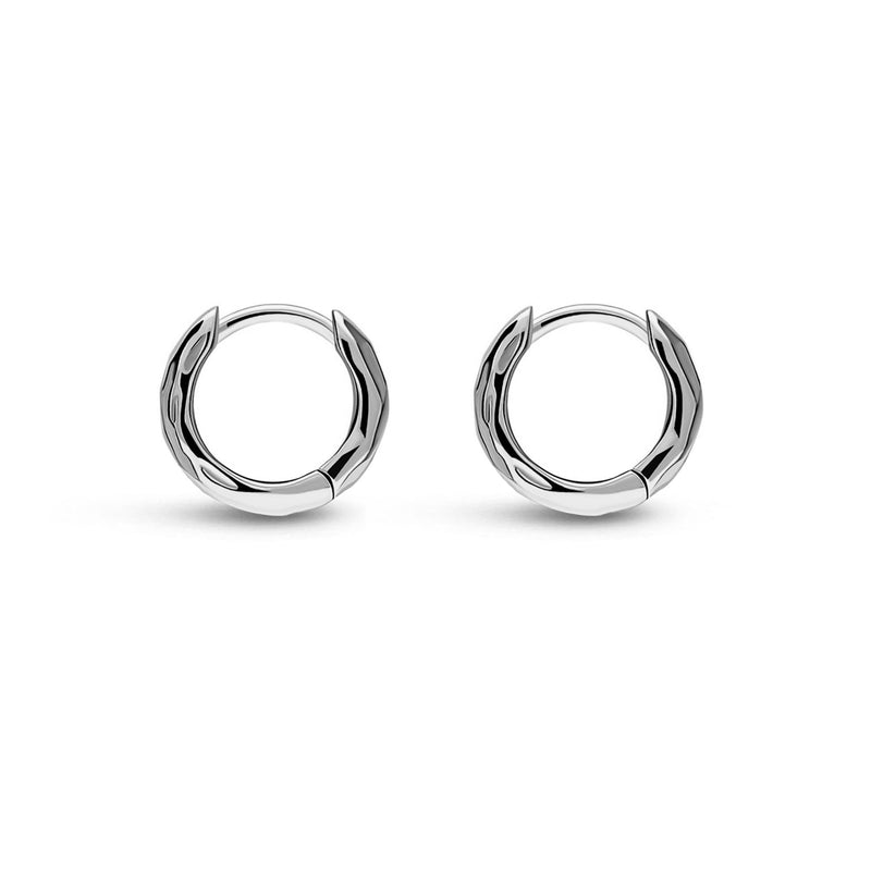 Sterling Silver Mini Textured Hoop Earrings