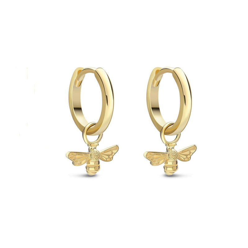 Gold Vermeil Bee Huggie Hoops