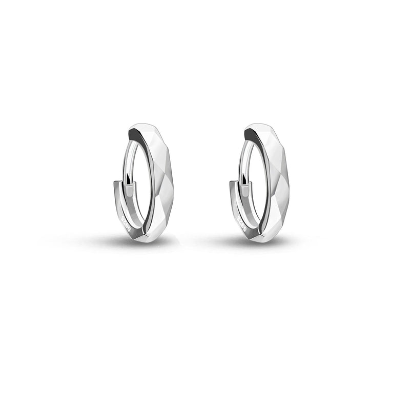 Sterling Silver Geometric Mini-Hoop Earrings