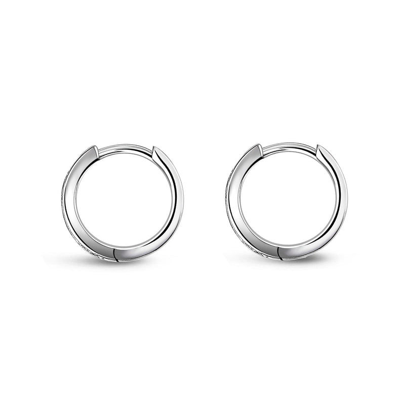 Sterling Silver Small CZ Huggie Hoop Earrings