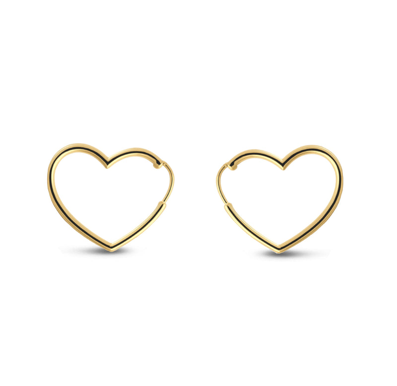 Gold Vermeil Heart Shaped Hoop Earrings