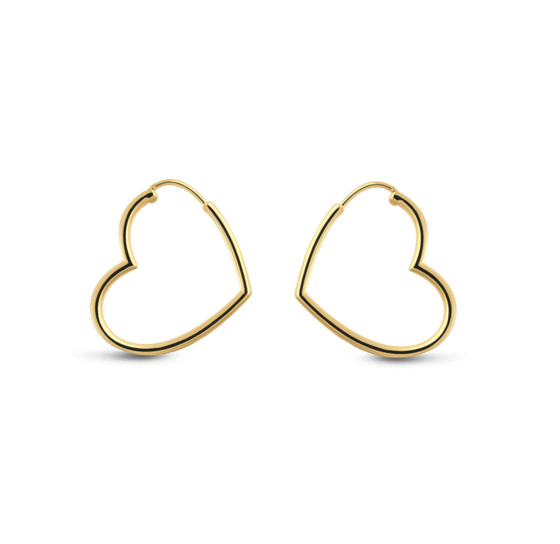 Gold Vermeil Heart Shaped Hoop Earrings