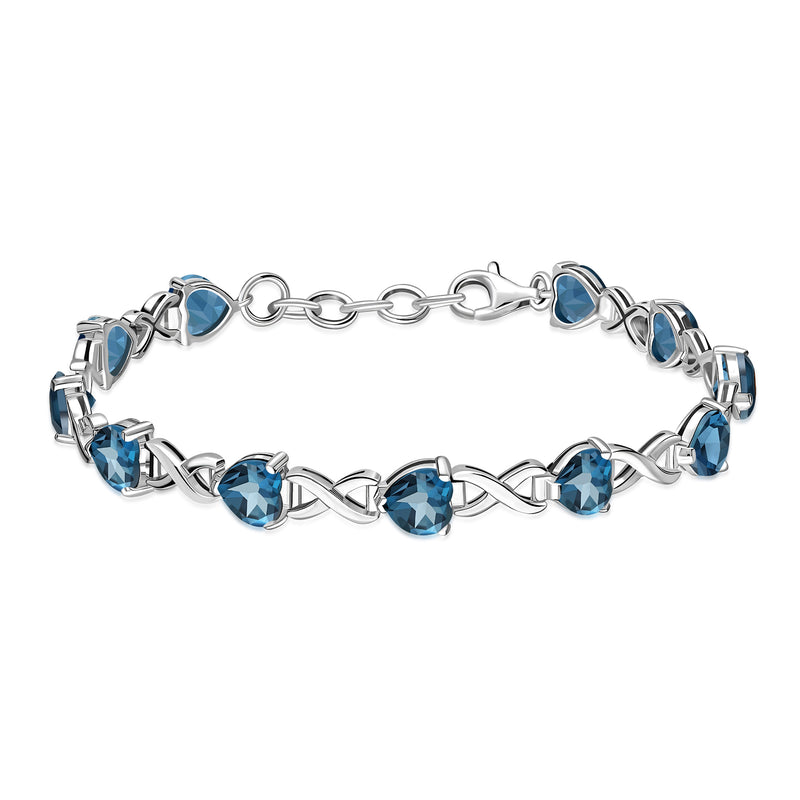 Sterling Silver London Blue Topaz Multi-Stone Bracelet