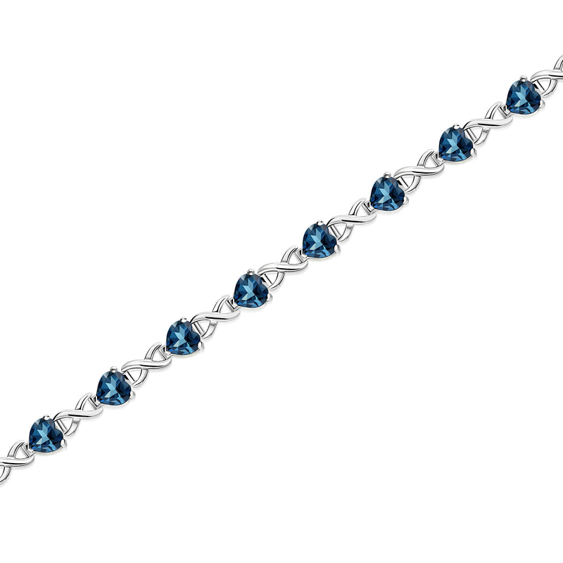 Sterling Silver London Blue Topaz Multi-Stone Bracelet