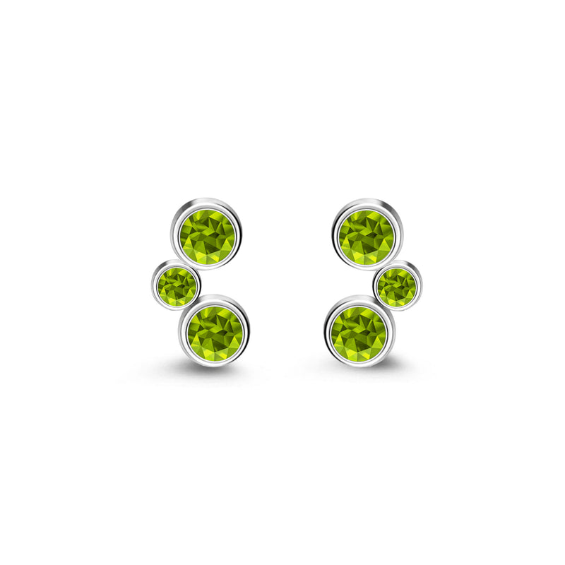 Sterling Silver Peridot Bubble Stud Earrings