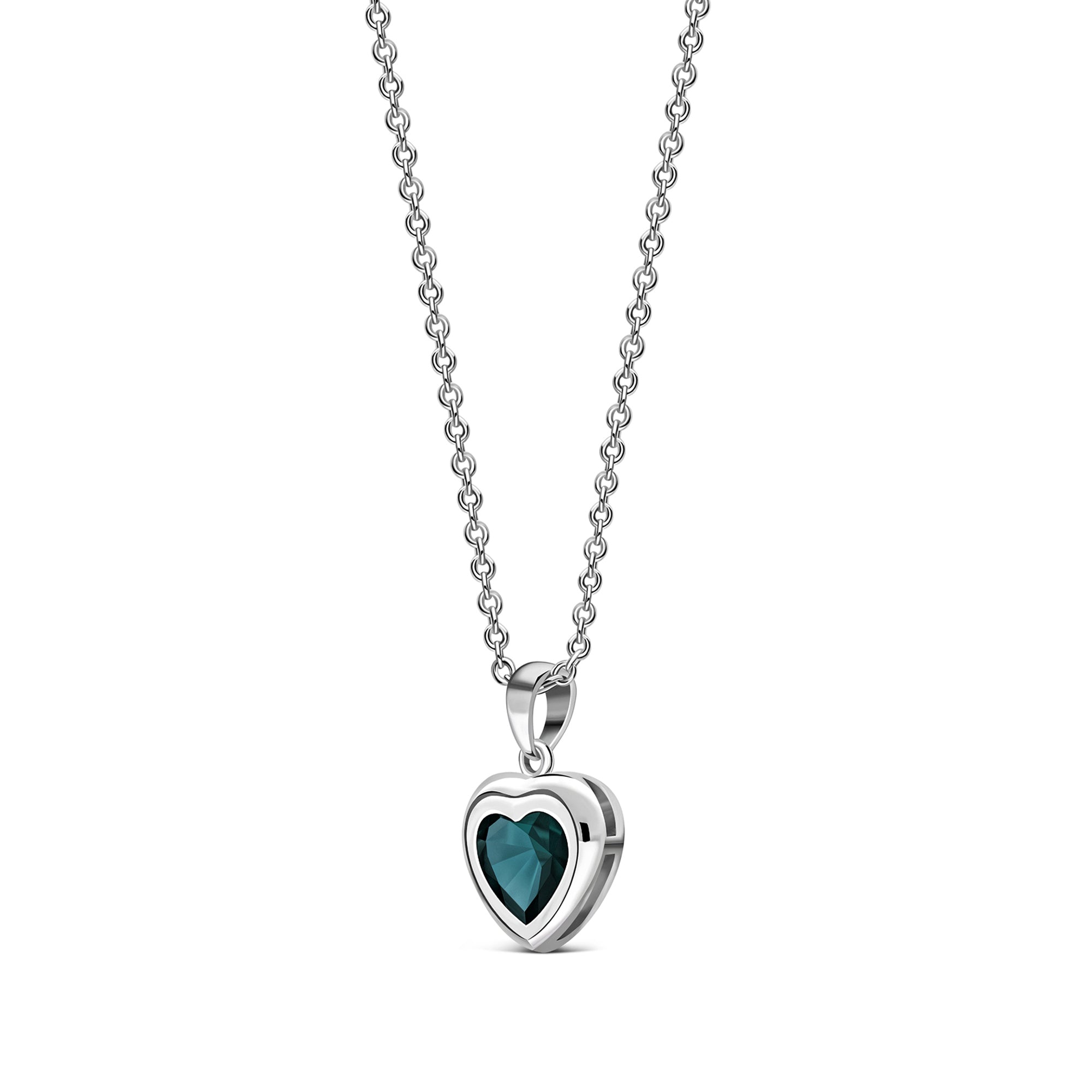 Sterling Silver London Blue Topaz Framed Heart Pendant