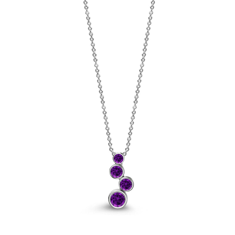 Sterling Silver Amethyst Bubble Drop Pendant