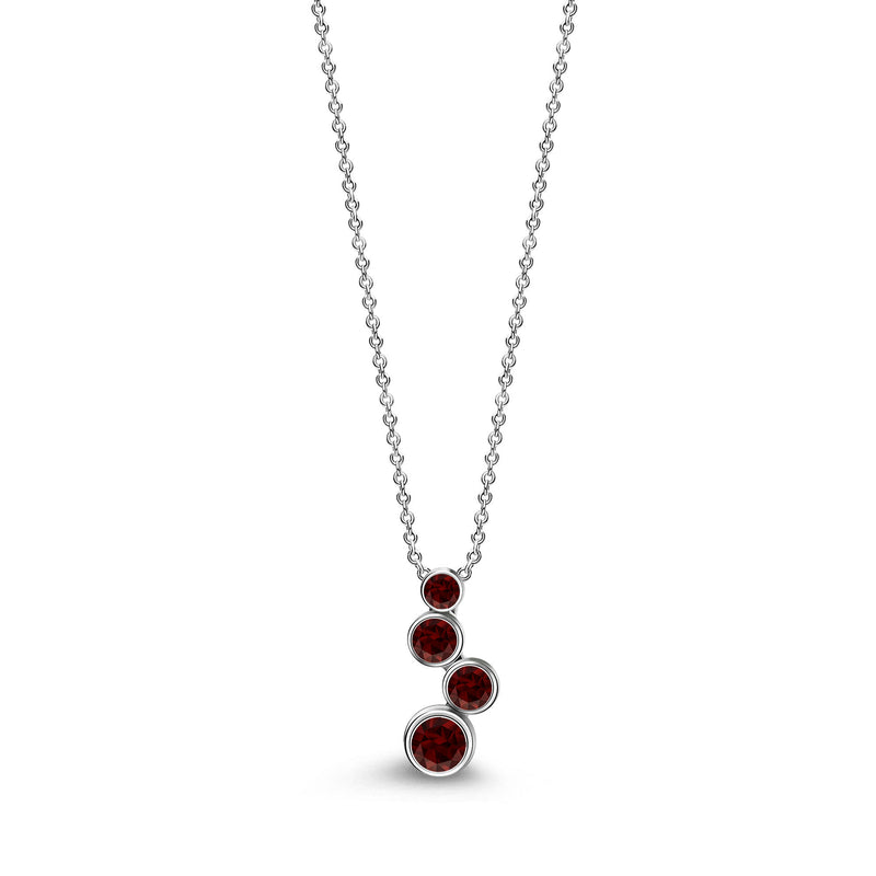 Sterling Silver Garnet Bubble Drop Pendant