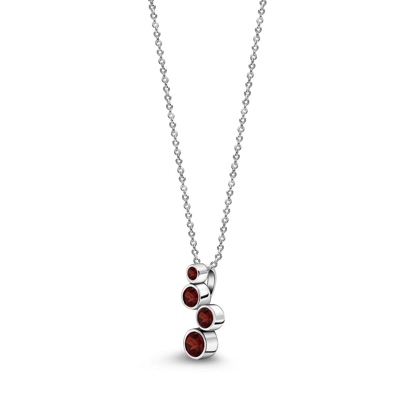 Sterling Silver Garnet Bubble Drop Pendant
