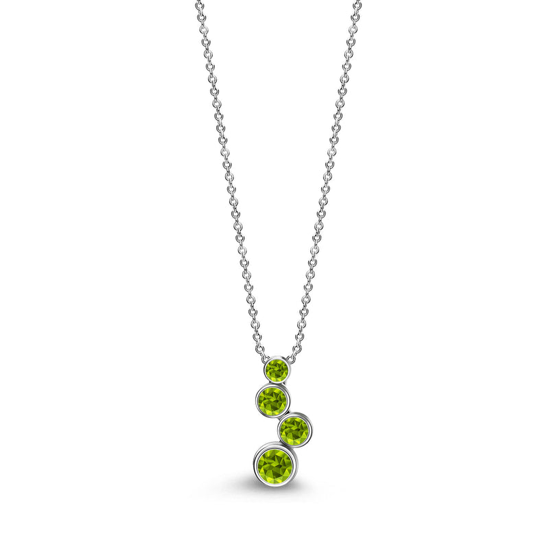 Sterling Silver Peridot Bubble Drop Pendant