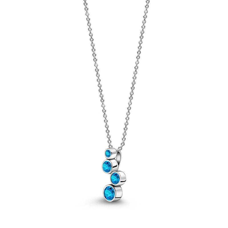 Sterling Silver Swiss Blue Topaz Bubble Drop Pendant