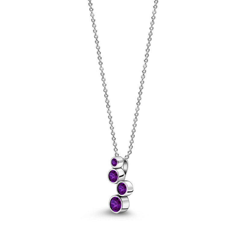 Sterling Silver Amethyst Bubble Drop Pendant
