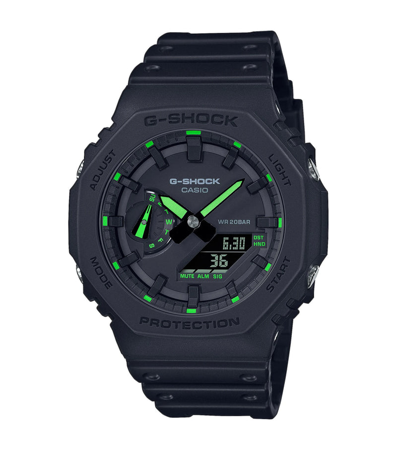 G-Shock GA-2100-1A3ER Black Green Watch