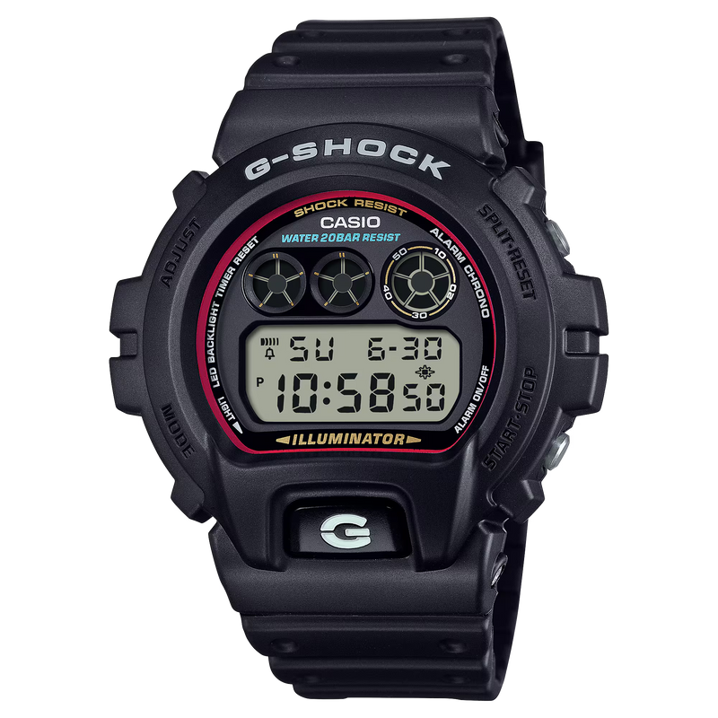 G-Shock DW-6900RL-1ER Black-Red Round Digital Watch