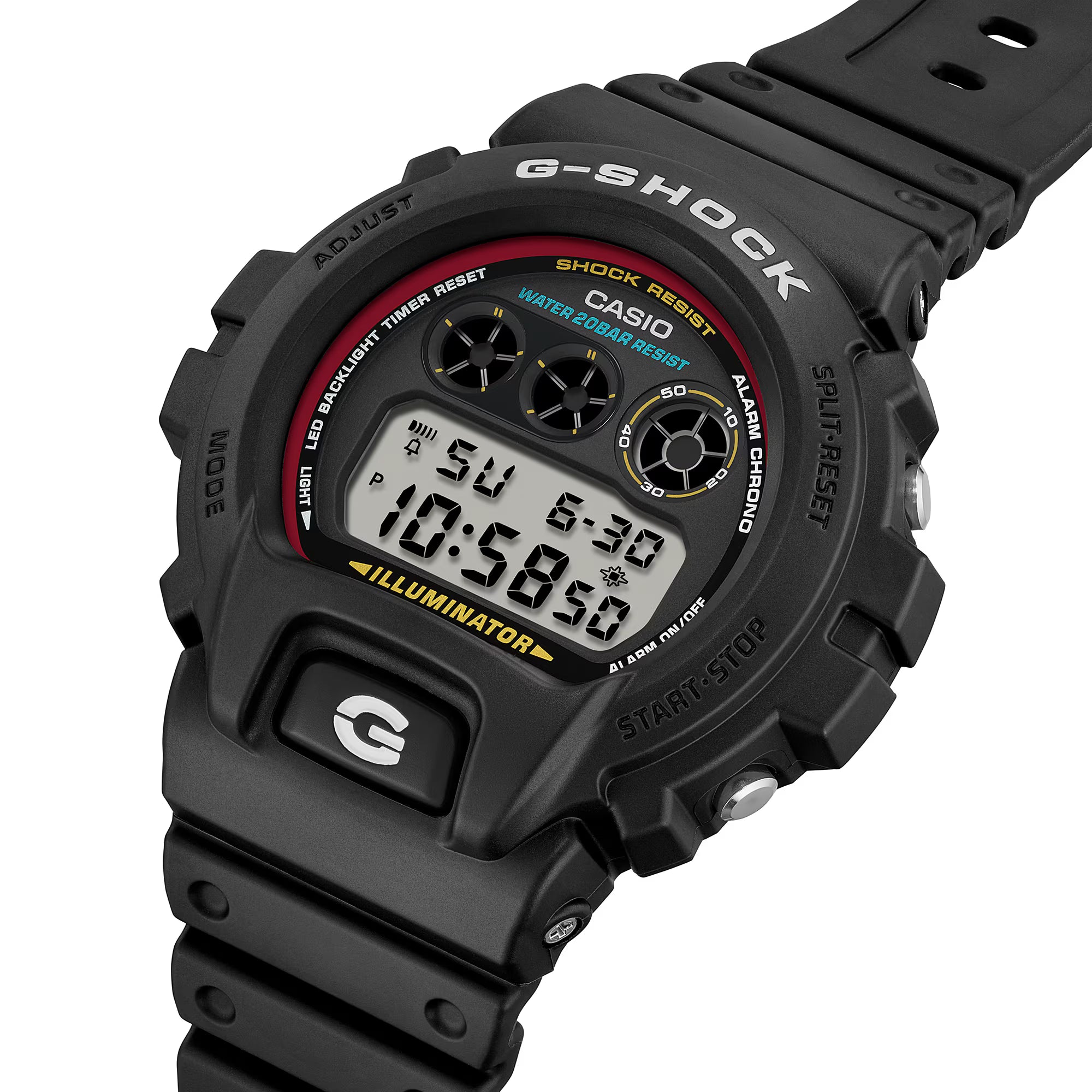 G-Shock DW-6900RL-1ER Black-Red Round Digital Watch