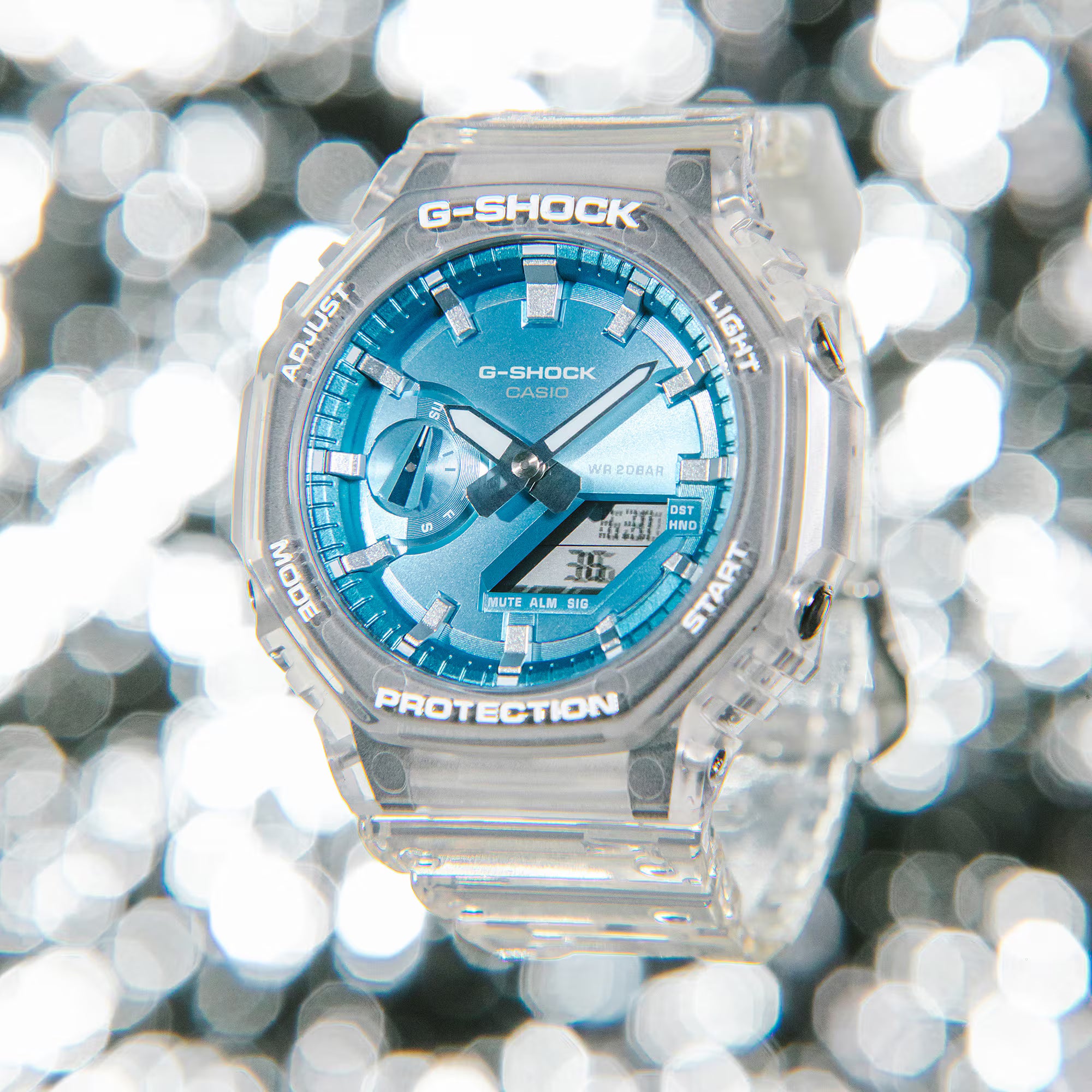 G-Shock GA-2100BM-7A2ER Skeleton Sky Blue Watch