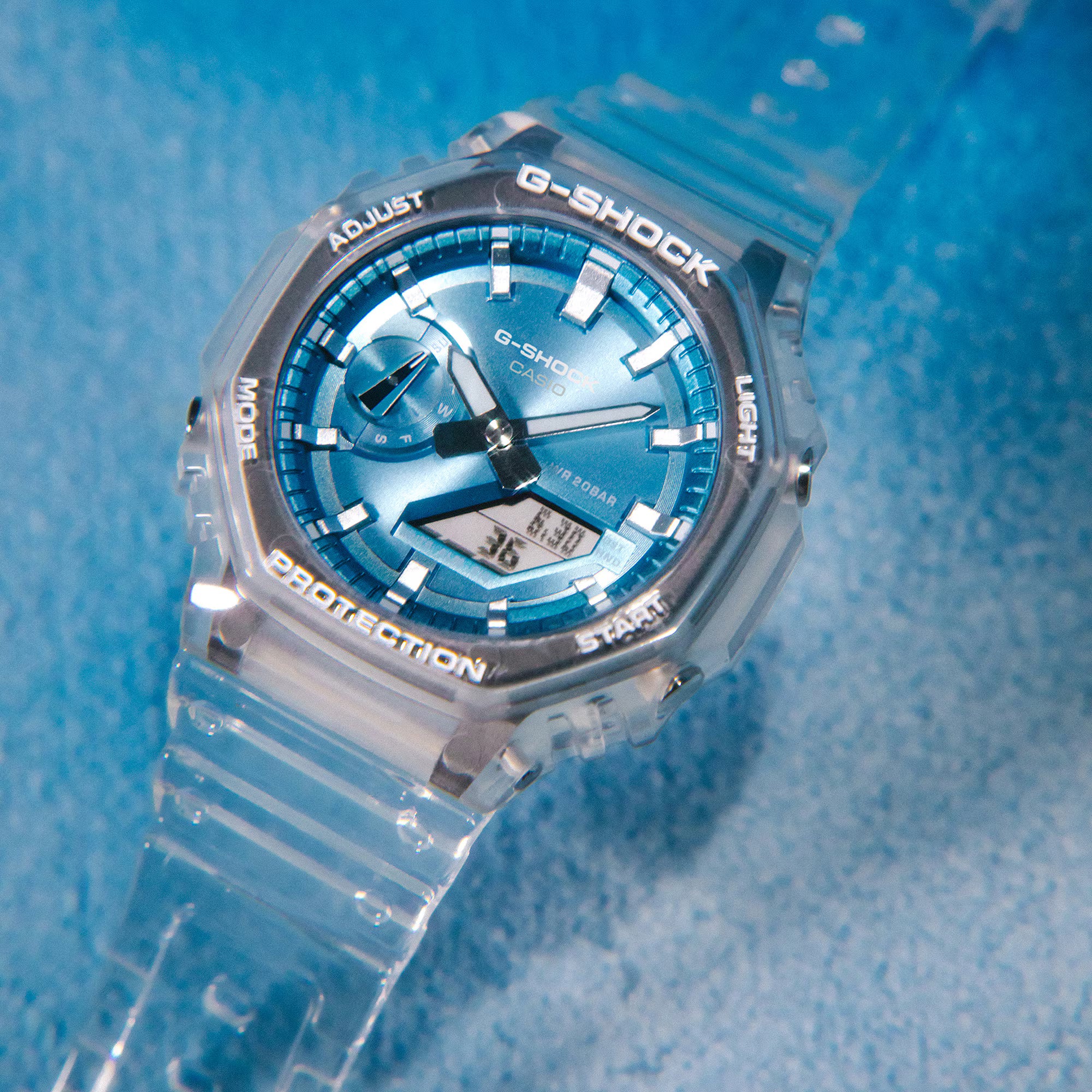 G-Shock GA-2100BM-7A2ER Skeleton Sky Blue Watch