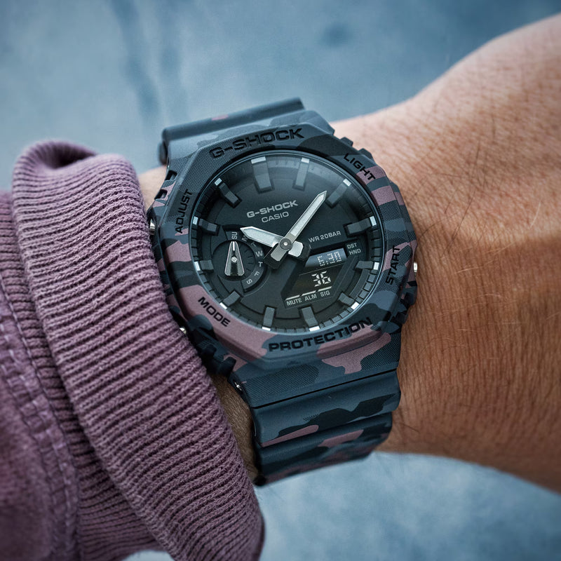 G-Shock GA-2100CM-8AER Red-Black Camo Watch