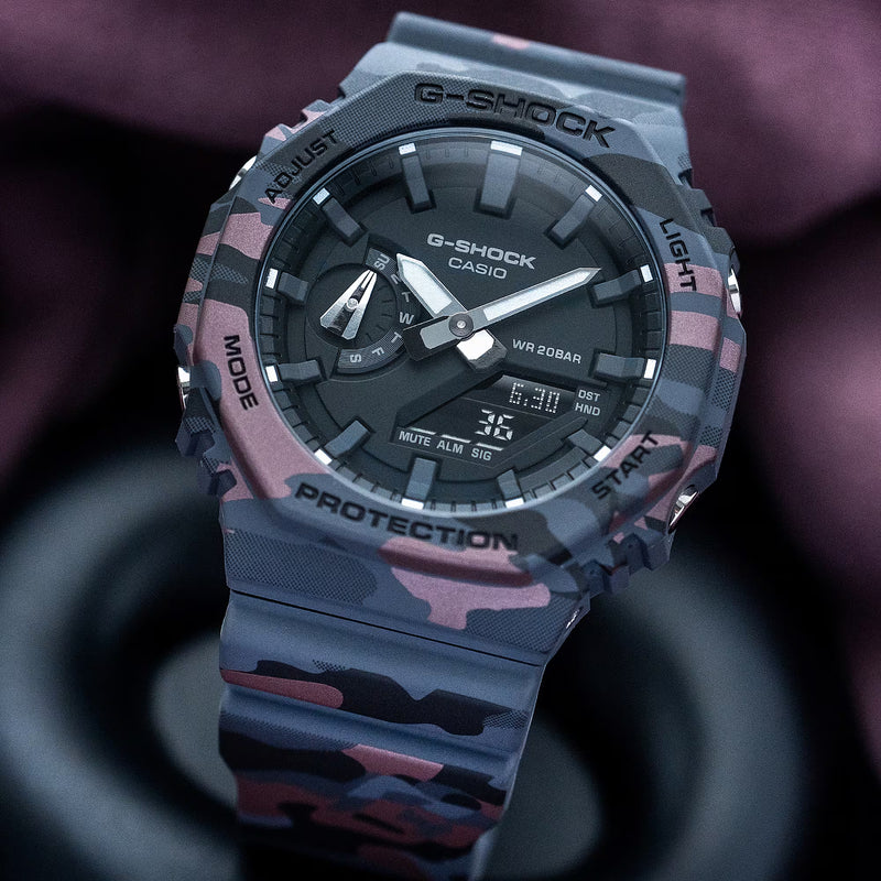 G-Shock GA-2100CM-8AER Red-Black Camo Watch